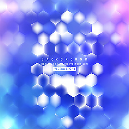 中文摘要藍(lán)紫色六邊形背景