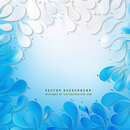 摘要藍白花落背景