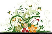 蝴蝶花背景矢量插畫(huà)