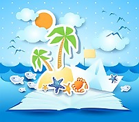 夏季海灘背景3