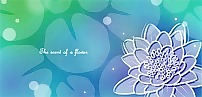 帶藍(lán)綠色背景的花卉插圖