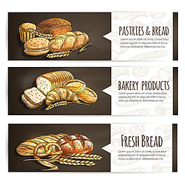 小麥面包橫幅設(shè)計(jì)圖片