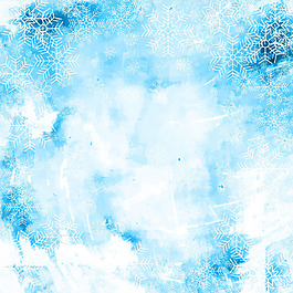 水彩背景的雪花