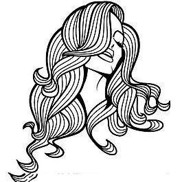 漂亮女孩矢量肖像頭像圖標(biāo)