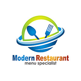 彩色餐具logo圖片