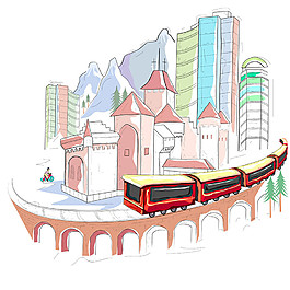 城市的火车图片