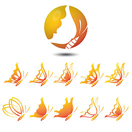 橙色蝴蝶logo設(shè)計(jì)圖片