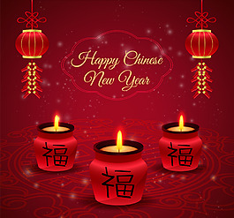 中國新年蠟燭背景