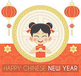 女孩背景中國新年