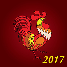农历新年2017背景与公鸡
