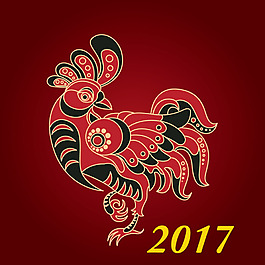 新年2017背景與紅公雞