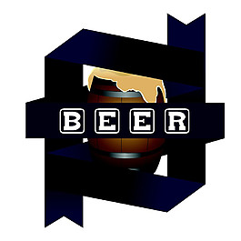 幾何絲帶啤酒標簽圖片