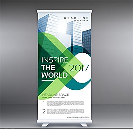 綠色企業(yè)宣傳廣告設(shè)計(jì)易拉寶矢量素材
