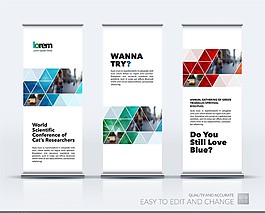 三款時(shí)尚商務(wù)易拉寶矢量素材