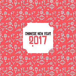 中国新年背景灯笼鸡