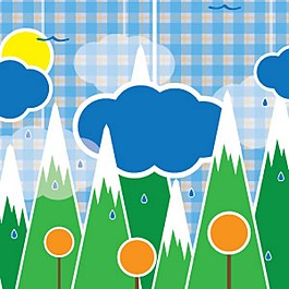 生態(tài)雨節(jié)雨滴的插圖背景海報圖