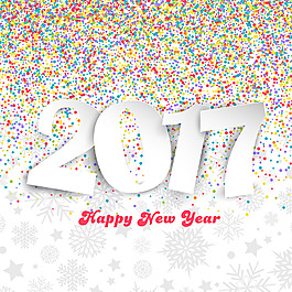 裝飾新年快樂背景的彩色紙屑