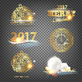 2017金色花紋標(biāo)簽圖片
