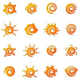 太陽標(biāo)志模板設(shè)計(jì)元素矢量圖案