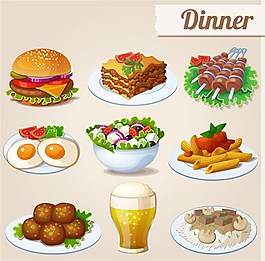 食物美食矢量素材