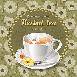 菊花茶矢量素材