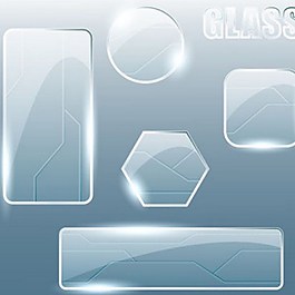 格拉斯透明層玻璃元素圖標矢量