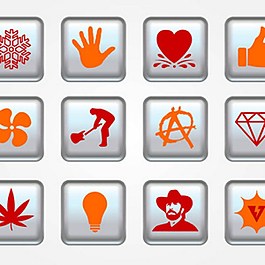 各種社交應(yīng)用界面按鈕圖標(biāo)矢量