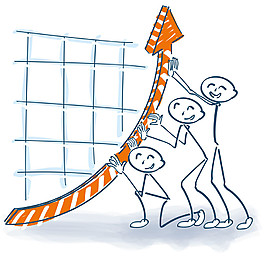 推箭頭的商務(wù)小人圖片