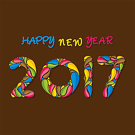 彩色花紋2017年字體圖片