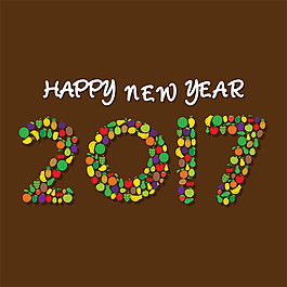彩色圓形2017年字體圖片