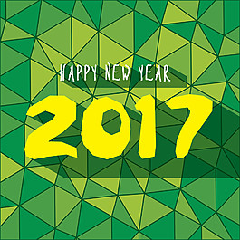 綠色三角形2017年字體海報(bào)圖片
