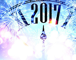 圣誕節(jié)光斑和時(shí)鐘圖片