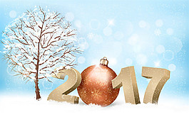 雪地的圣誕球2017圖片