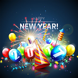 圣誕節(jié)氣球和禮花圖片