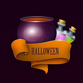 萬(wàn)圣節(jié)飄帶和瓶子圖片