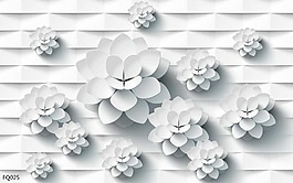簡約手繪花朵電視背景墻