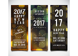 3款夢(mèng)幻光暈新年banner矢量素材