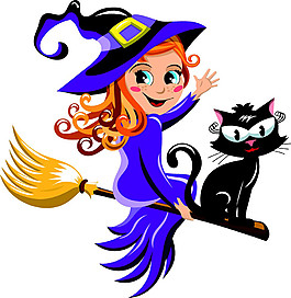 萬圣節(jié)美女和小貓圖片