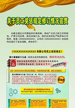 關于員工獎懲規(guī)定修訂情況宣貫易拉寶展架