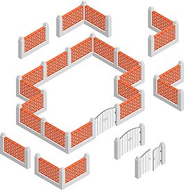3D圍墻和鐵藝門圖片