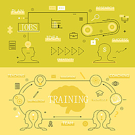黃色背景工作培訓演示圖圖片