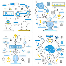 藍(lán)色圖標(biāo)工作培訓(xùn)演示圖圖片