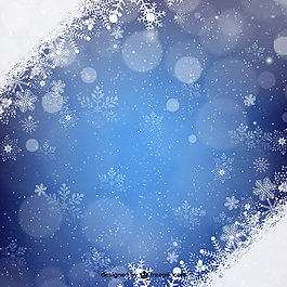 蓝色冬季雪花圣诞节背景