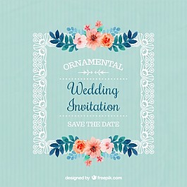 帶鮮花的婚禮請(qǐng)柬