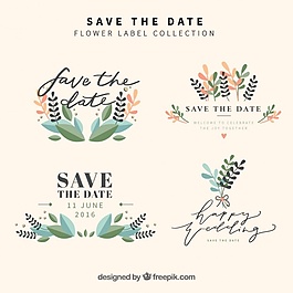 一套老式花卉婚禮貼