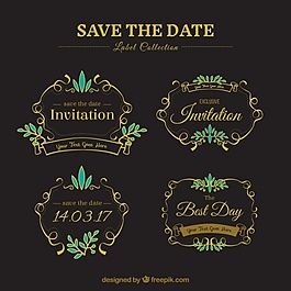 一套優雅的婚禮貼復古風格