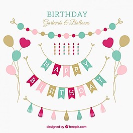 可爱生日元素装饰