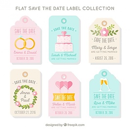 婚禮的平面標簽收集