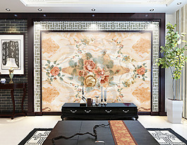 大理石中國(guó)風(fēng)背景墻設(shè)計(jì)素材