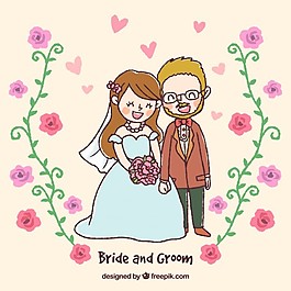 新婚夫婦的畫